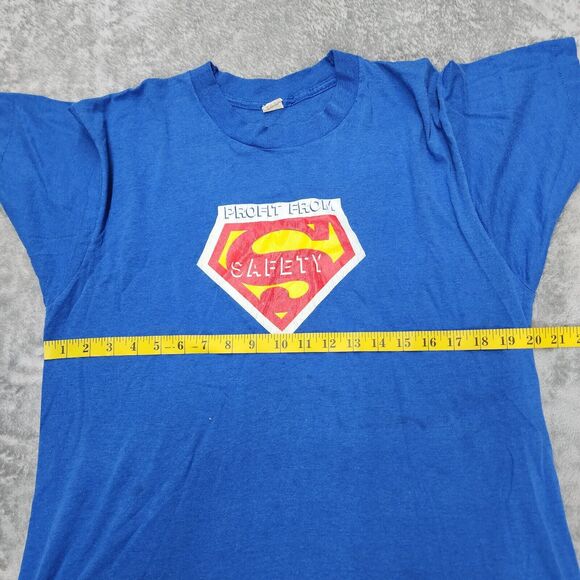 Vtg Grainger Men's Blue T-Shirt XL "Profit From safety" - Picture 12 of 14